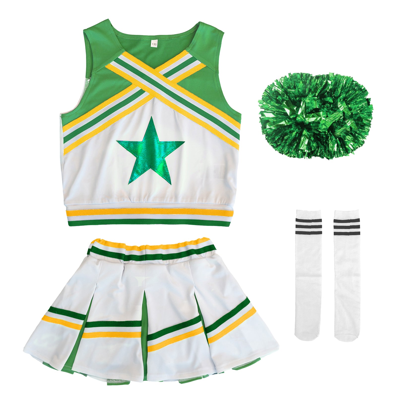 [VIP]Girl's Cheering Squad Costume Match Pom Poms  Socks