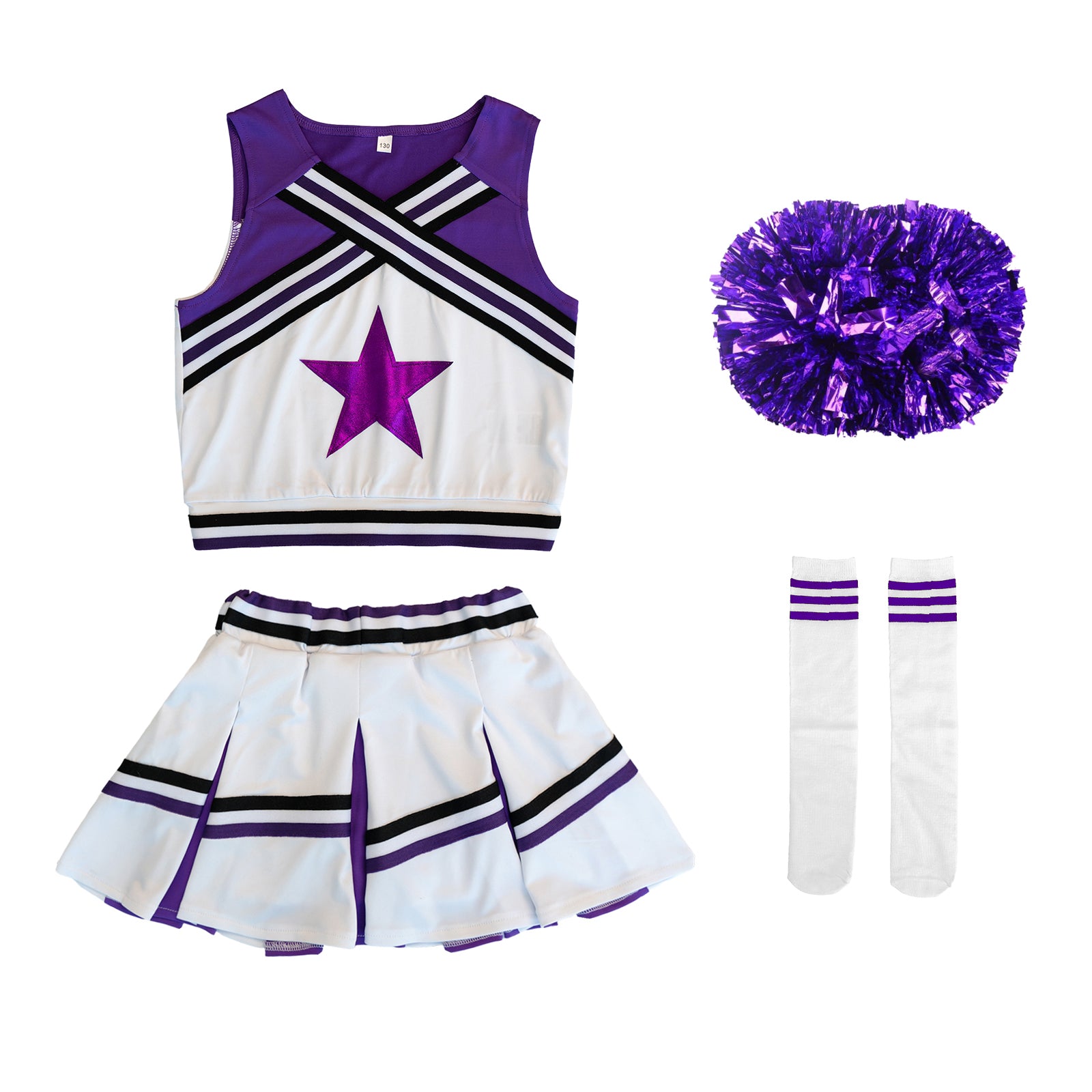 [VIP]Girl's Cheering Squad Costume Match Pom Poms  Socks