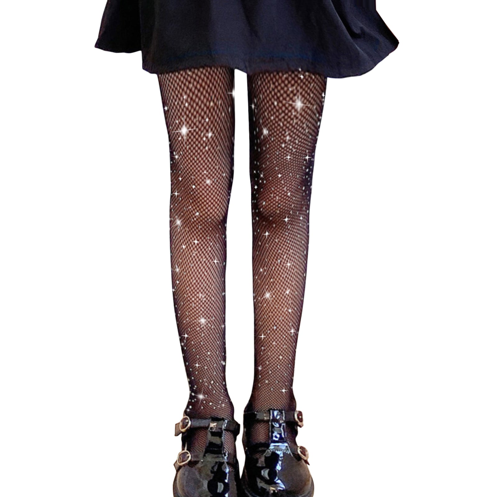 Girls Sparkle Tights 2 Pack Fishnet Rhinestone Stockings for Kids