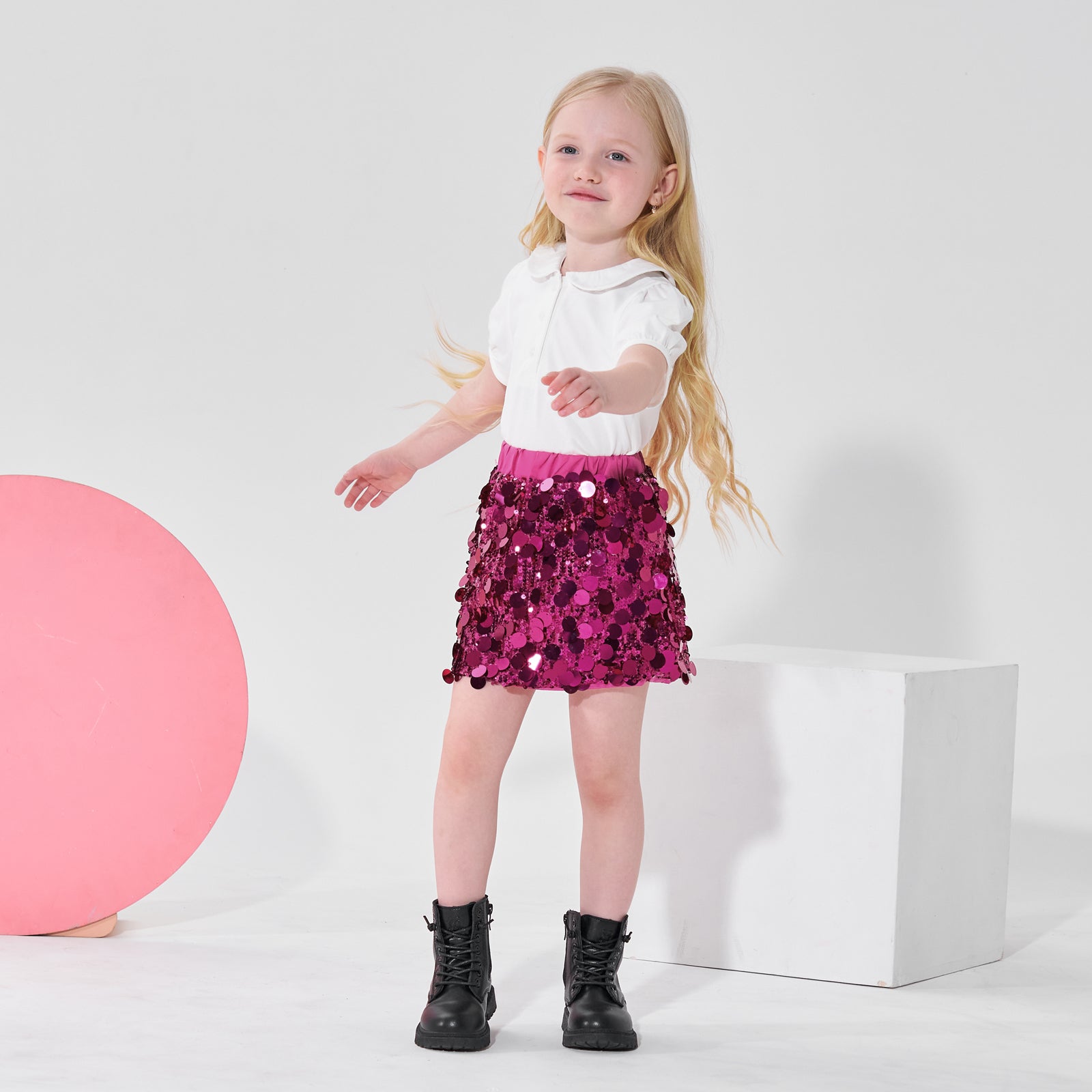 Girls Sequin Skirt Sparkly Toddler Kids Mini Glitter Skirt