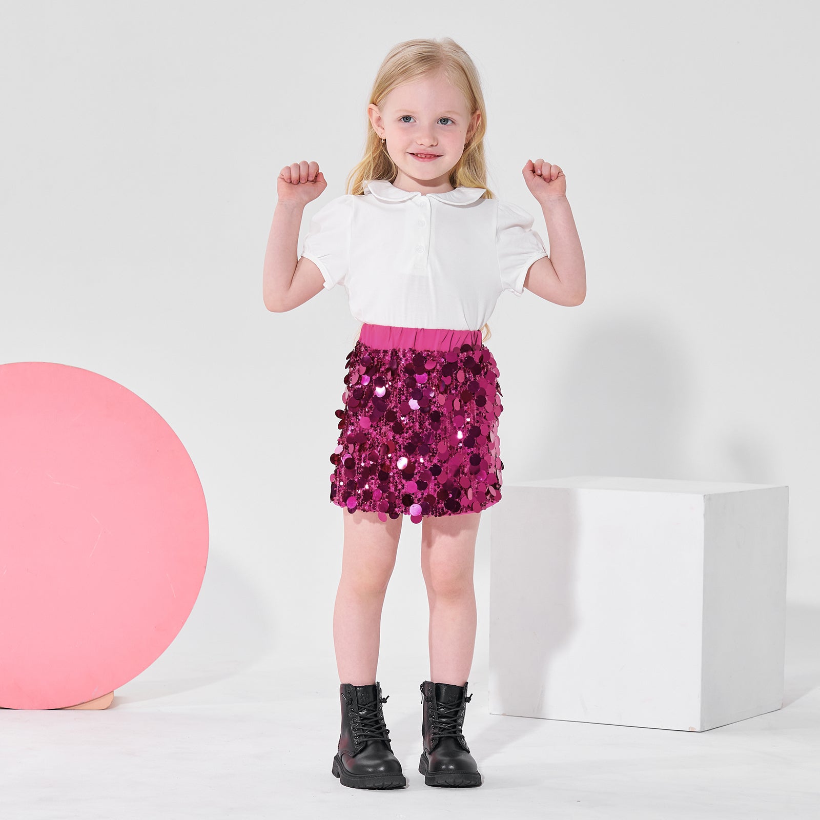 Girls Sequin Skirt Sparkly Toddler Kids Mini Glitter Skirt