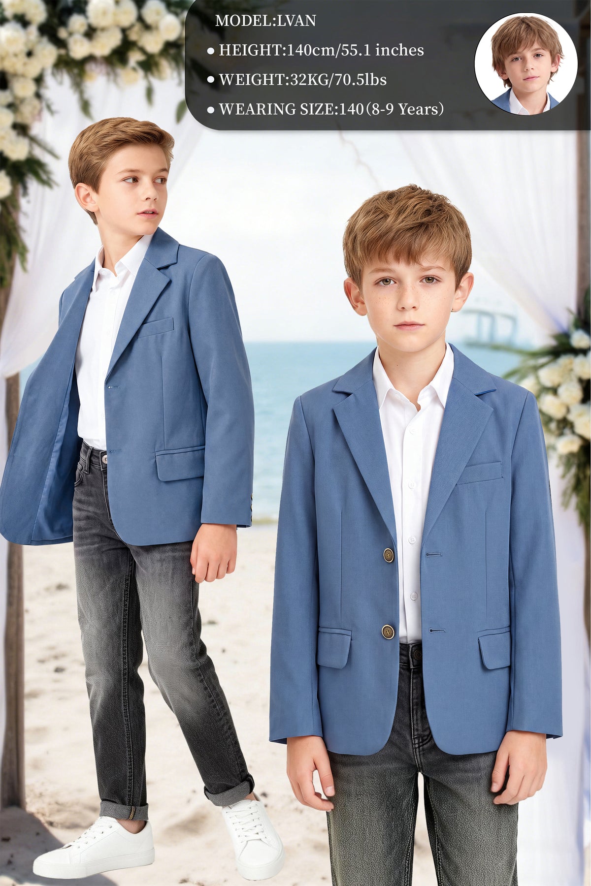 Boys Blazer Kids Suit Jacket Sport Coat
