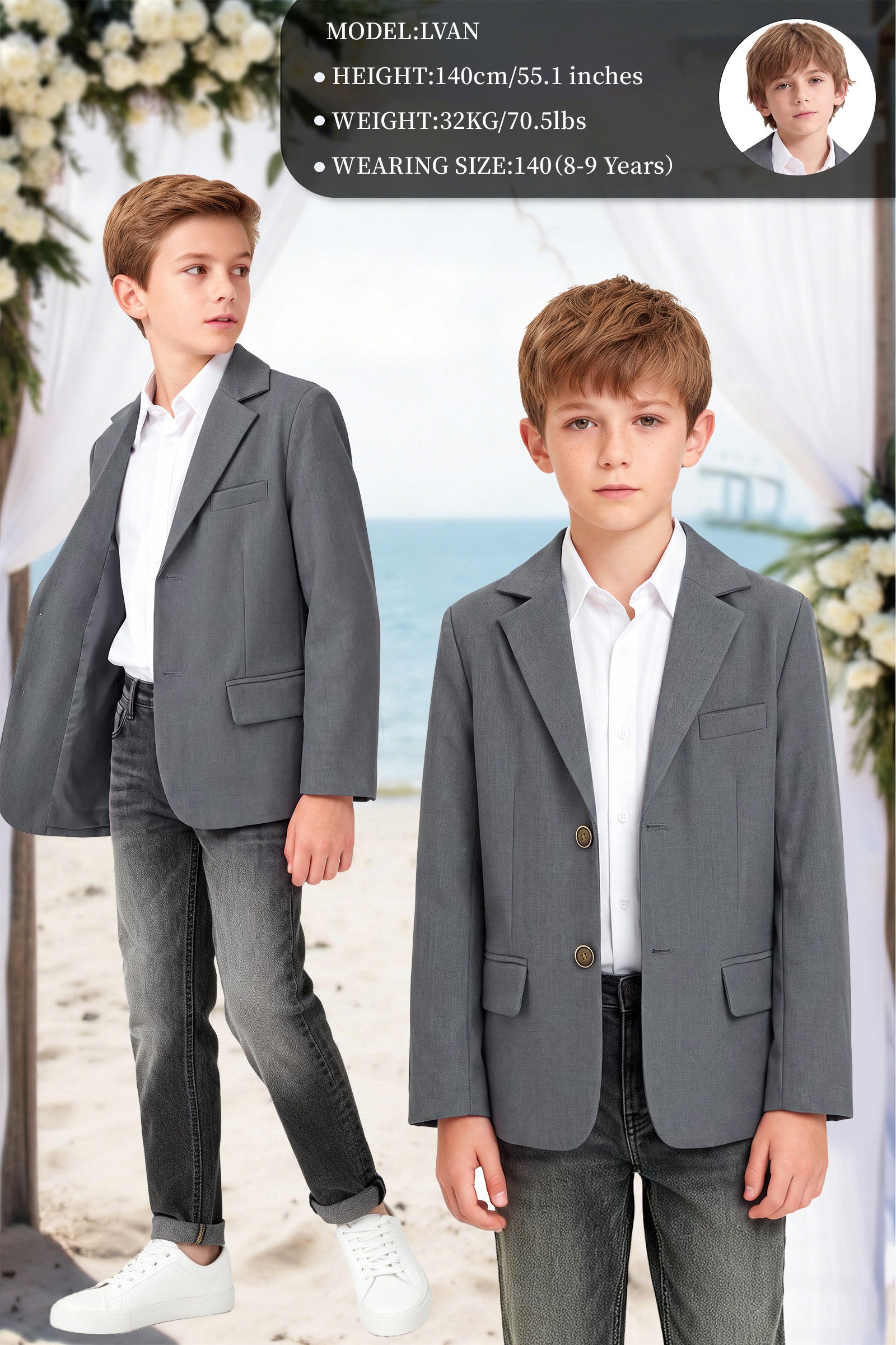 Boys Blazer Kids Suit Jacket Sport Coat