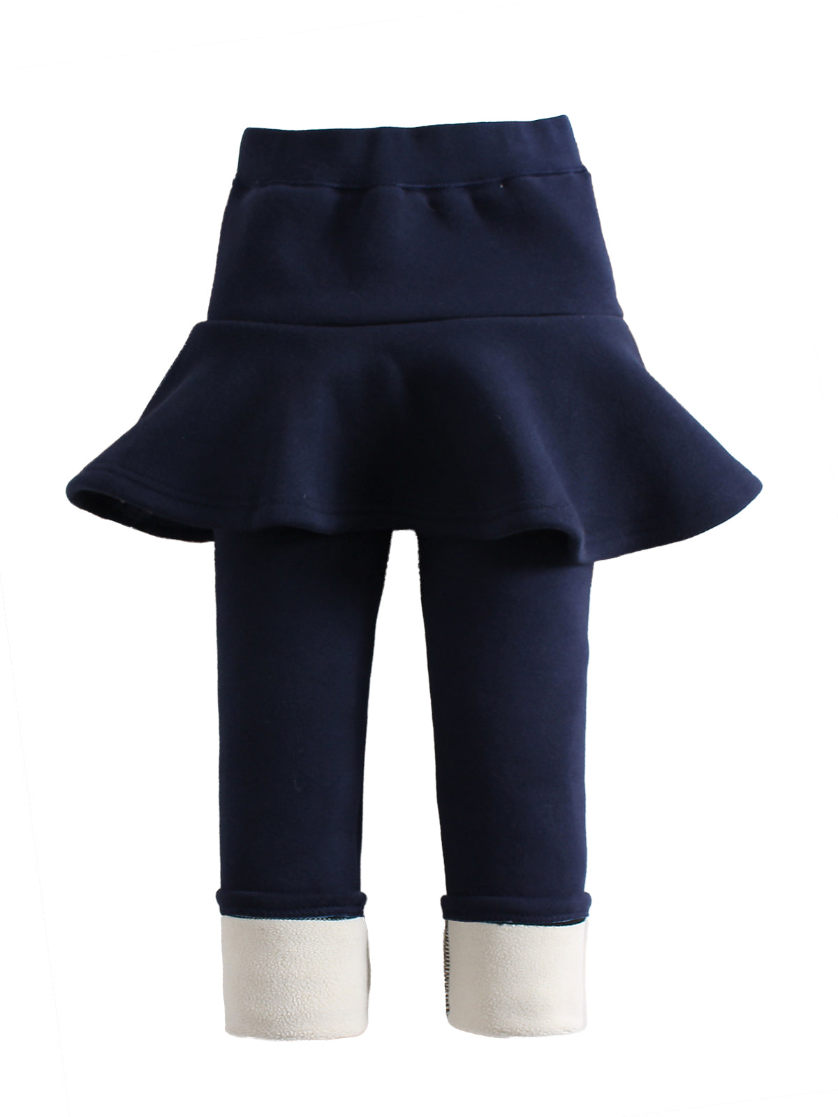 Girl's Fleece Lined Leggings with Skirt Warm Winter Snow Pants