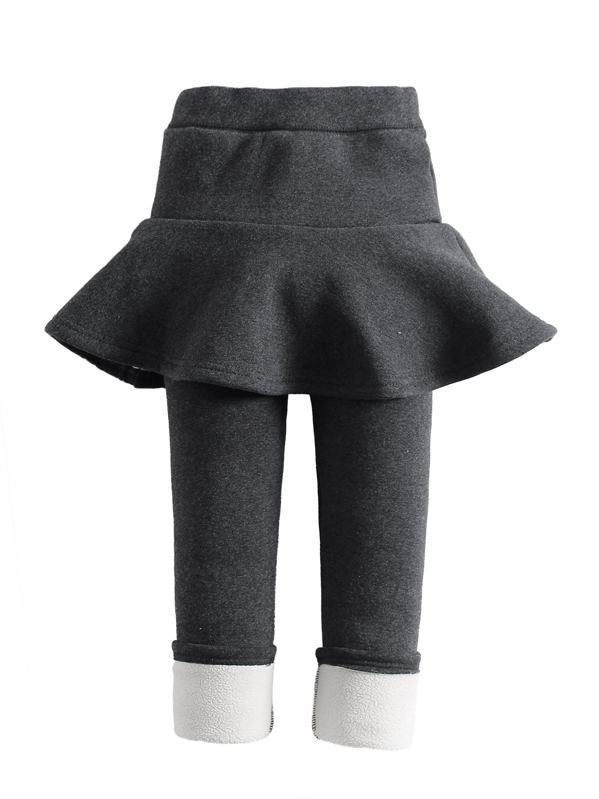 Girl's Fleece Lined Leggings with Skirt Warm Winter Snow Pants