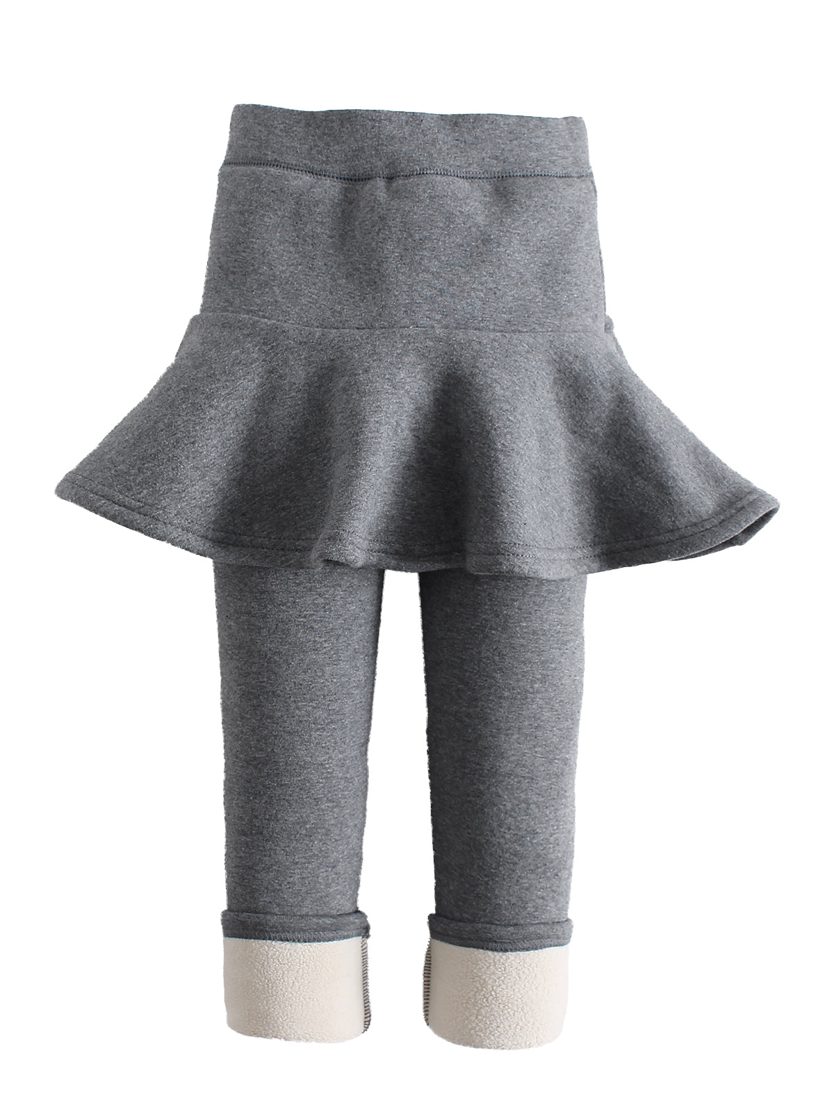 Girl's Fleece Lined Leggings with Skirt Warm Winter Snow Pants