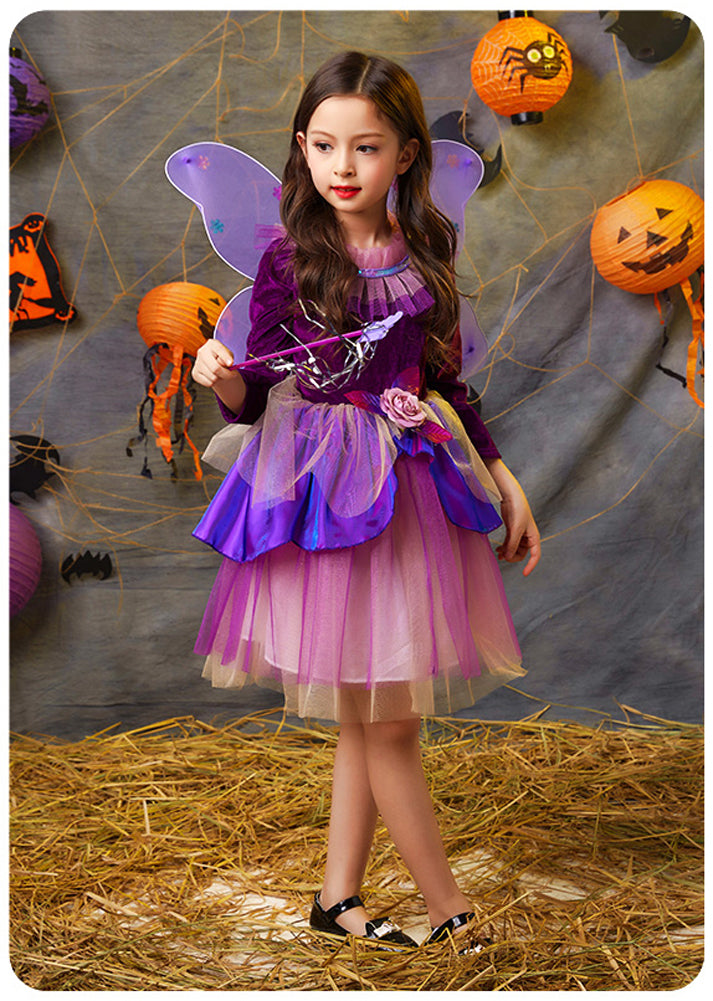 Girl‘s Elf Costume Princess Fairy Outfit Halloween Party Fancy Dress