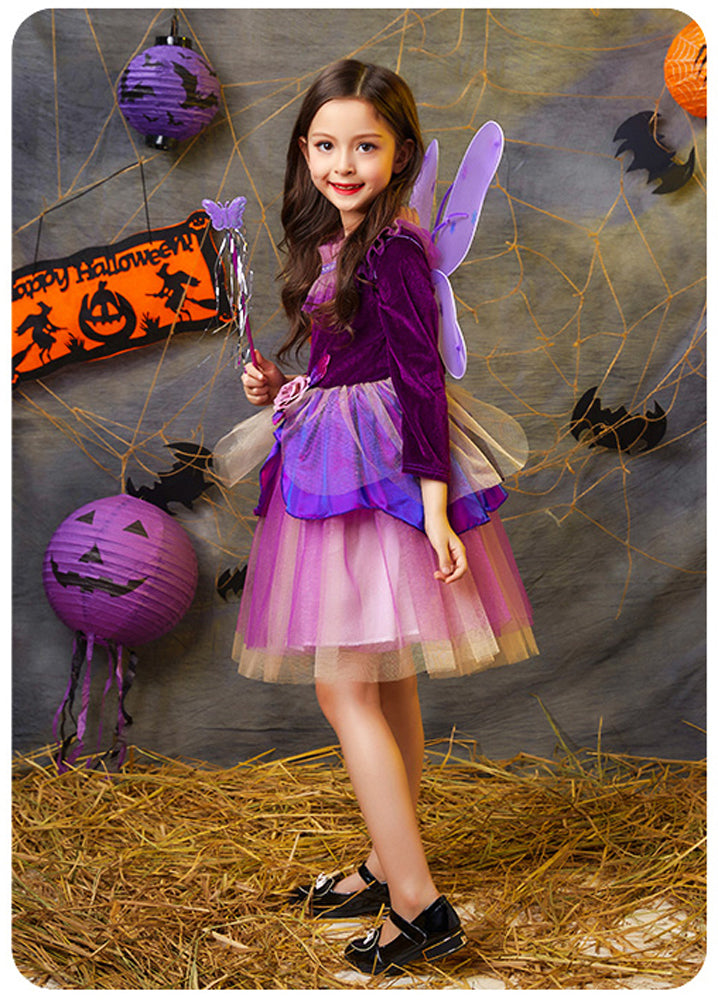 Girl‘s Elf Costume Princess Fairy Outfit Halloween Party Fancy Dress