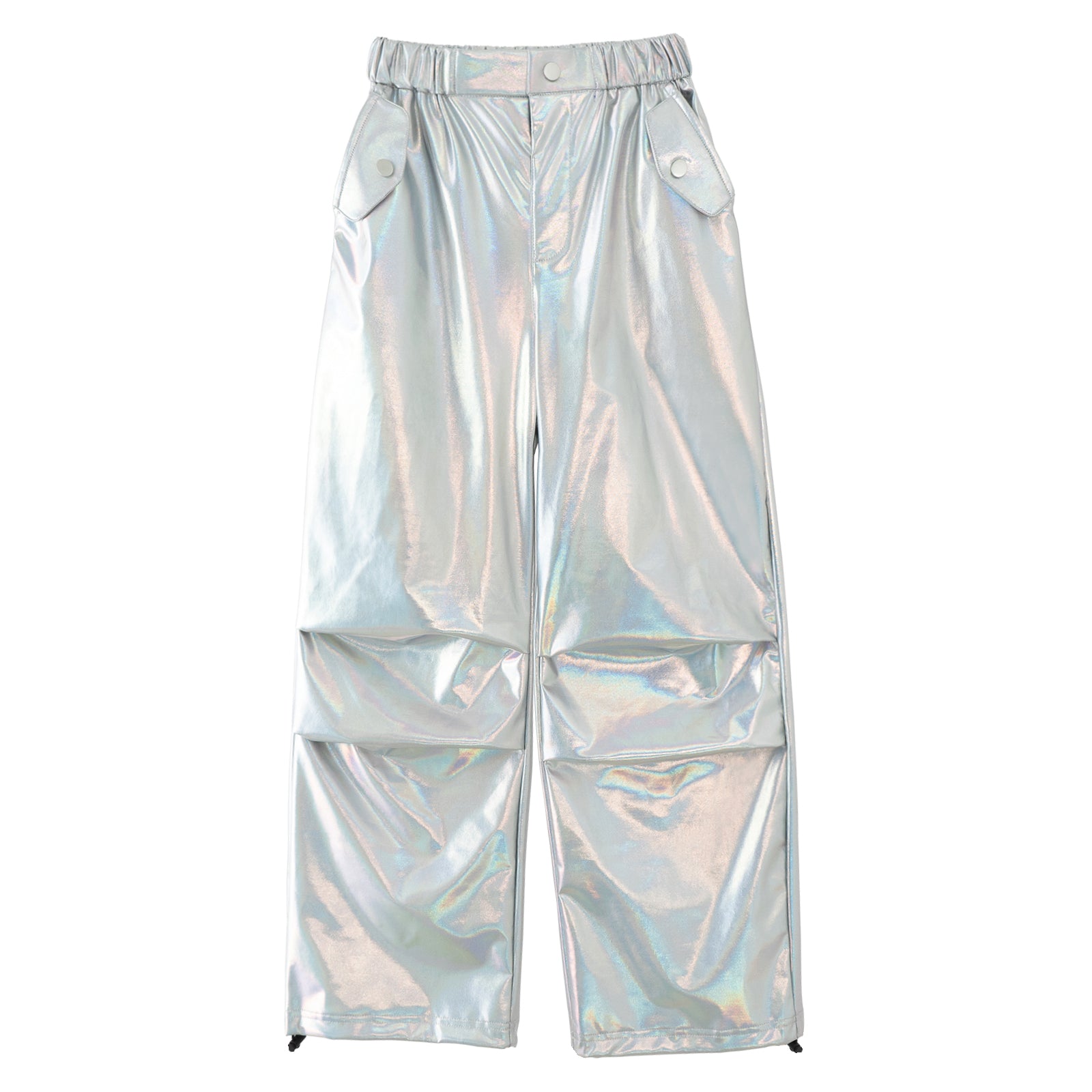 Girls Metallic Jogger Pants Shiny Jazz Street Hip Hip Dance Pants