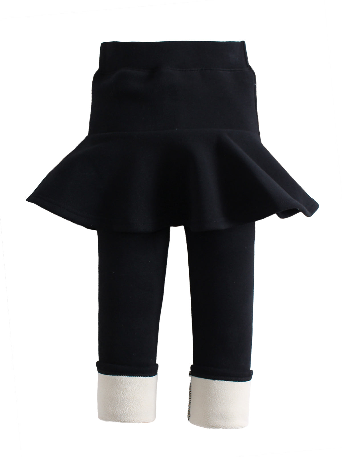 Girl's Fleece Lined Leggings with Skirt Warm Winter Snow Pants