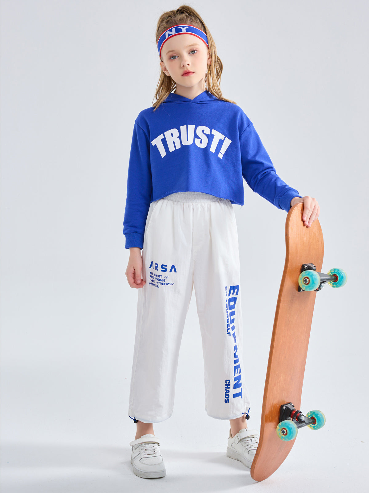 [VIP]Girls Hip Hop Cropped Hoodie Joggers Party Clothes Set