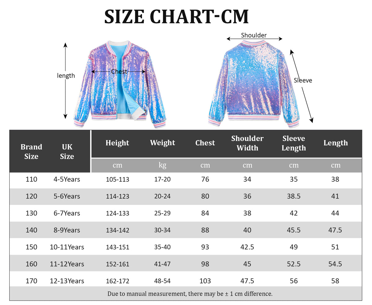 Girls Sequin Jacket Long Sleeve Kids Bomber Coats