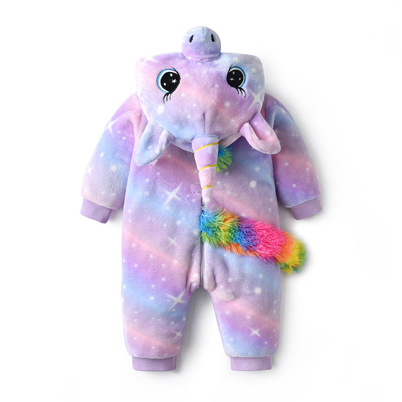 Lolanta Baby Toddler Girls Unicorn One-piece Fleece Hooded Rompers