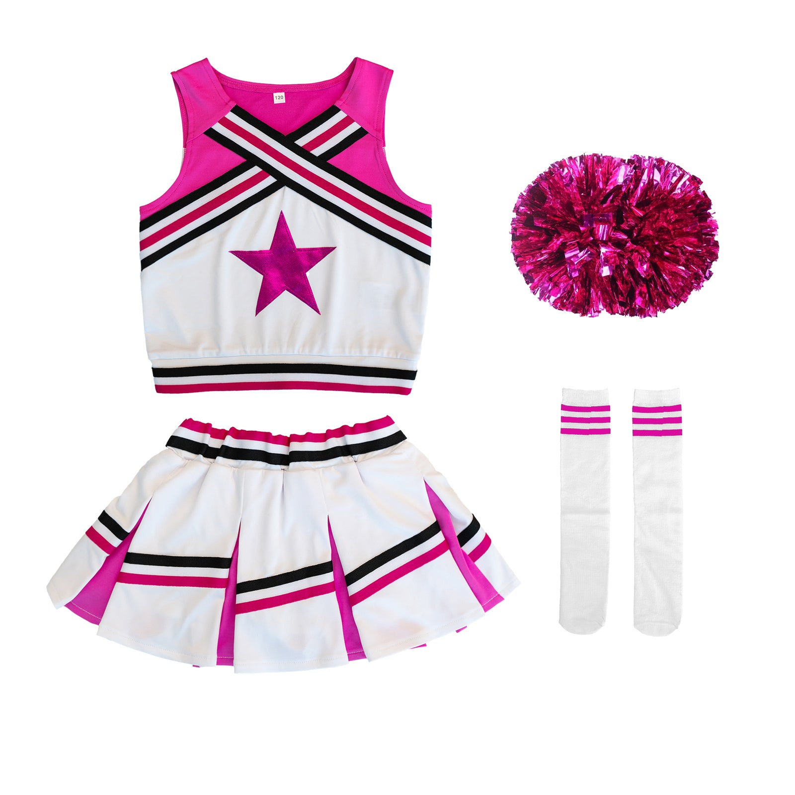 [VIP]Girl's Cheering Squad Costume Match Pom Poms  Socks