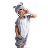 LOLANATA Kid's Gray Mouse Animal Cosplay Costume Long Sleeve Fleece Romper