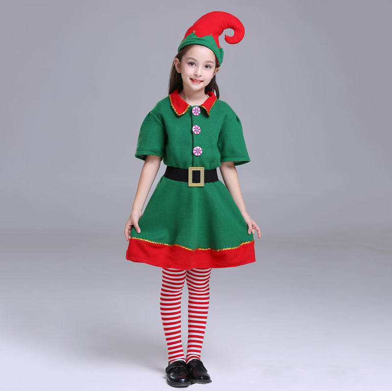 Halloween Unisex Kids Costumes Christmas Elf Show Cosplay Costumes