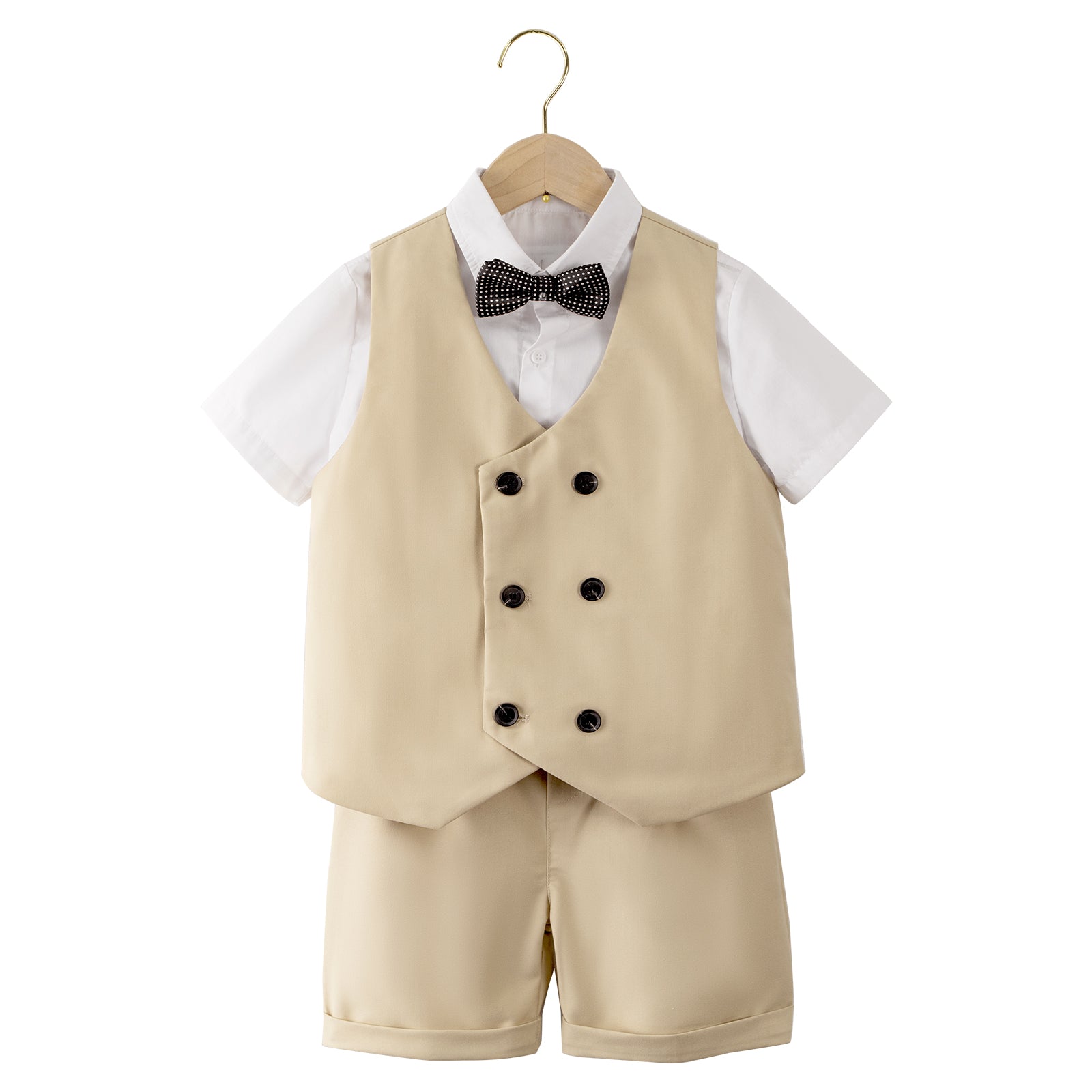 Summer Boys Suit, 4Pcs Kids Waistcoat Tuxedo Wedding Ring Bearer Outfit