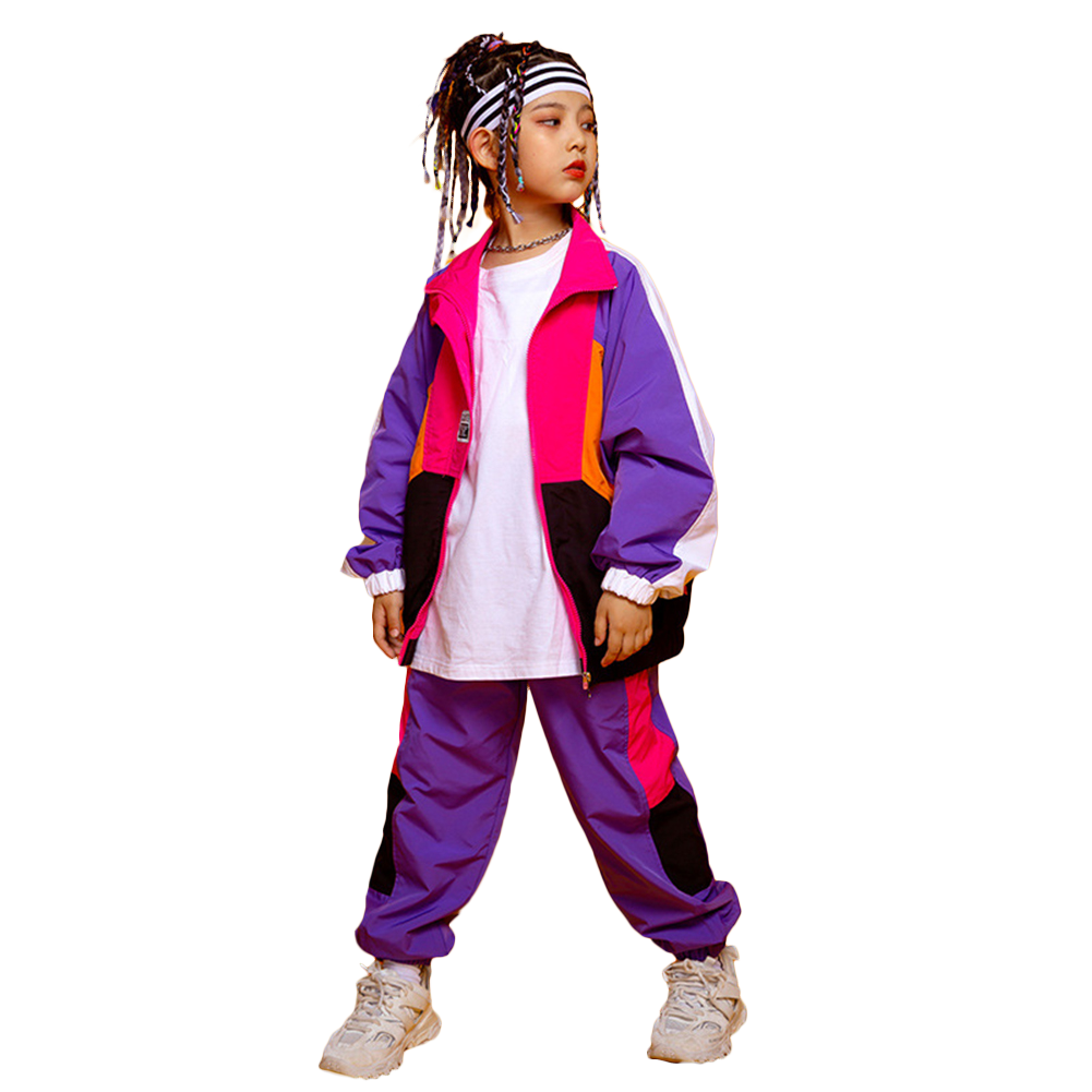 Unisex Kid's Jacket Track Pants Hip Pop Streetwear Jogger Set