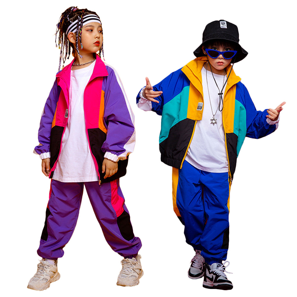 Unisex Kid's Jacket Track Pants Hip Pop Streetwear Jogger Set