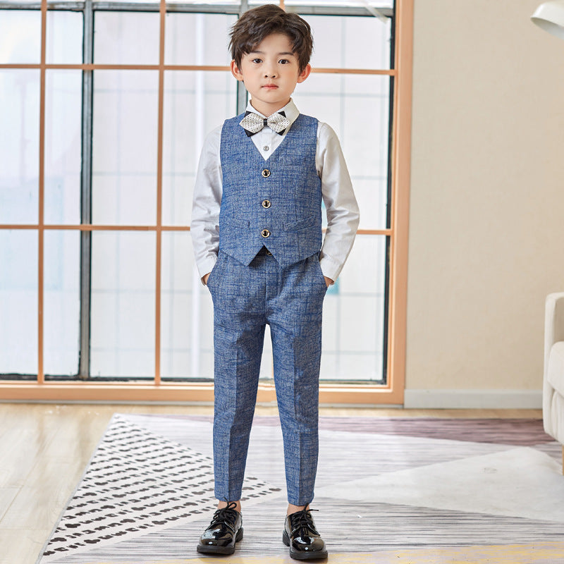 Boys Vest Pant Bow Tie Set Formal Suit