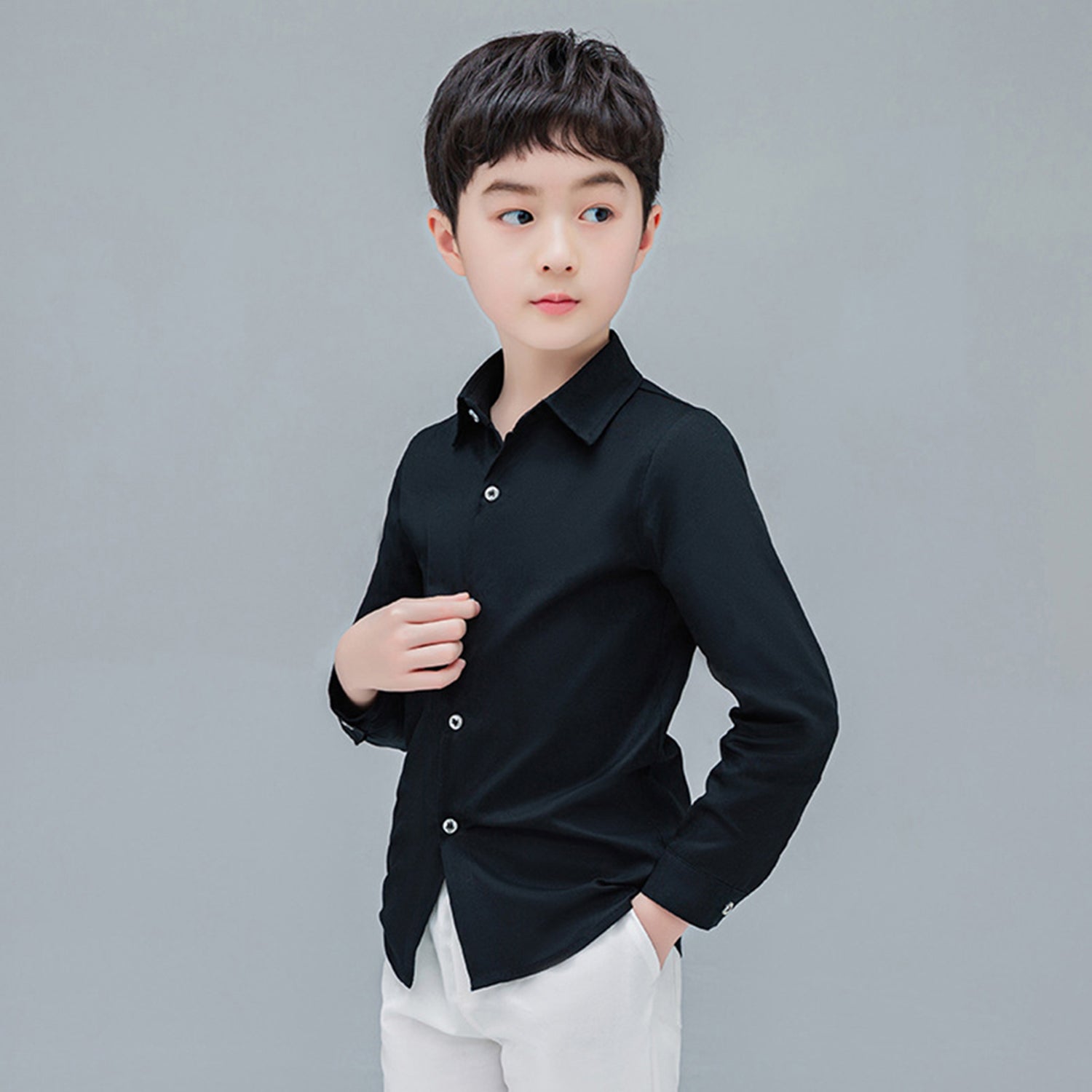 LOLANTA Boy's School Formal Ceremony Long Sleeves Shirt Bowtie Necktie