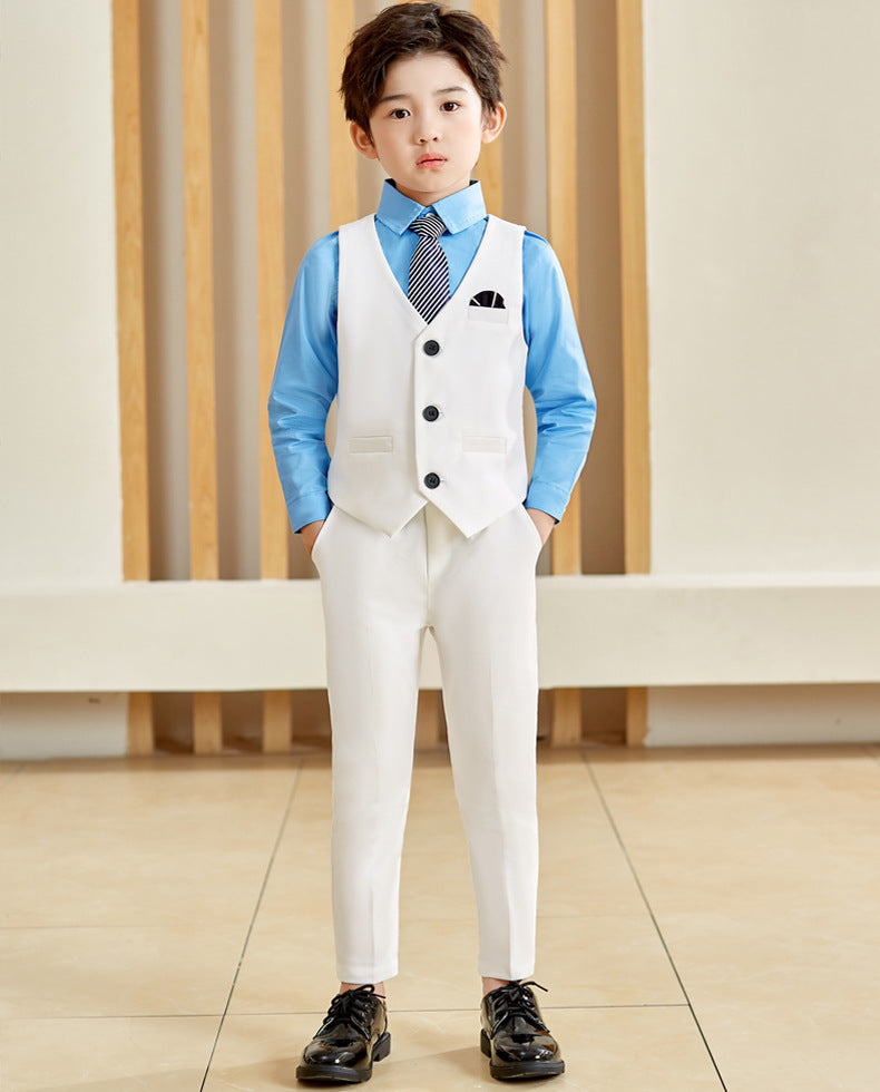 LOLANTA Boy's School Formal Ceremony Long Sleeves Shirt Bowtie Necktie