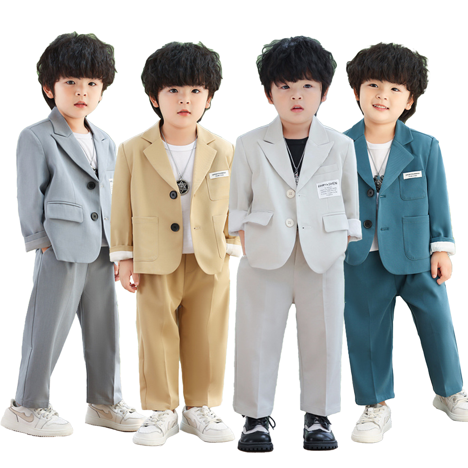 Boy's casual fashion Blazer Pants Set