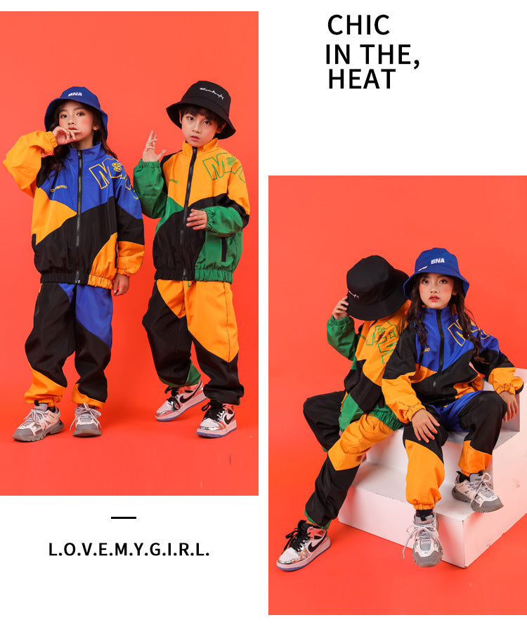 [VIP]Unisex Kid's Jacket Cargo Pants Sports Stage Fashion Dance