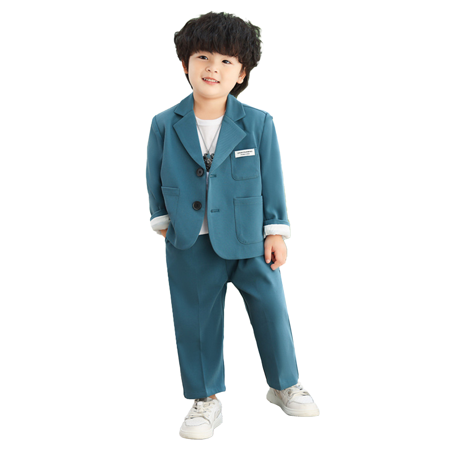 Boy's casual fashion Blazer Pants Set