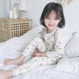 Girl's Cartoon Animal Long Sleeve Snug-Fit Cotton Pajamas