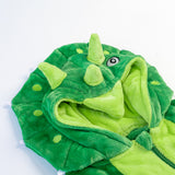 Unisex Boys' Girls' Hooded Flannel Bathrobes Kids Sleepwear Dinosaur pajamas
