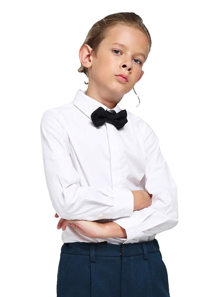 LOLANTA Boy's School Formal Ceremony Long Sleeves Shirt Bowtie Necktie