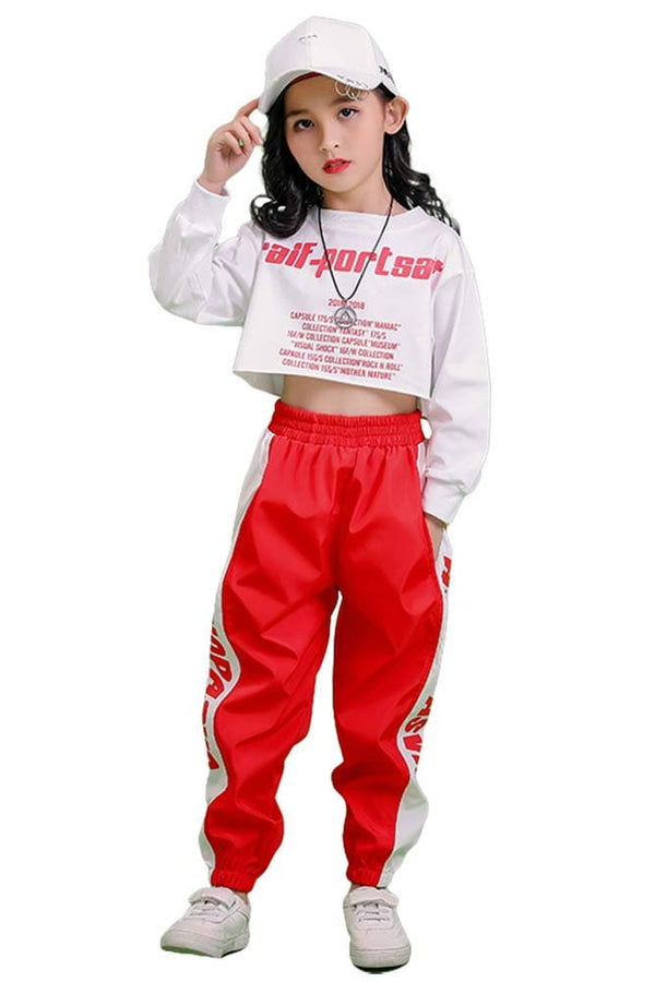 Green Cargo pants hiphop costumes for girls Jazz dance hip-hop clothing  children girls hip-hop 3pieces in one set performance costumes girl children