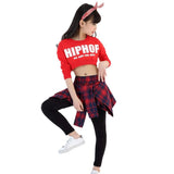 [VIP]Girl's Hip Hop Jazz Cropped Tops Culottes Pantskirts Set