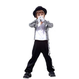 LOLANTA Boy's 80s Costume Michael Cosplay Hip Hop Stage Outfits with Matched Hat Gloves
