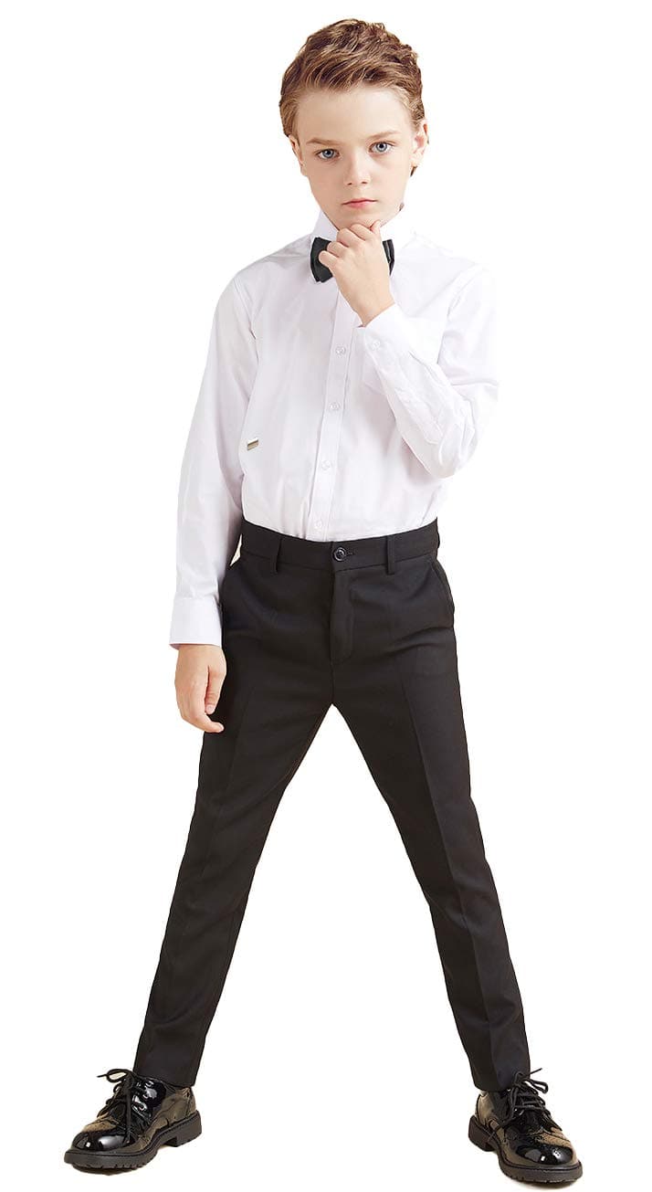 LOLANTA Boy's School Formal Ceremony Long Sleeves Shirt Bowtie Necktie