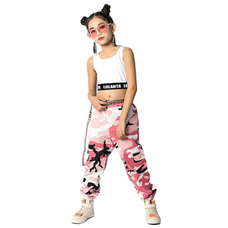 LOLANTA Girls Hip Hop Dance Clothes Street Dance Outfit Crop Top
