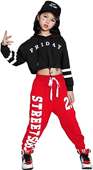 [VIP]Girl's Hip Hop Dance Hoodie Sweatshirt Sweatpants Jogger Tracksuit