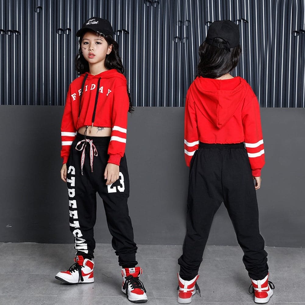 [VIP]Girl's Hip Hop Dance Hoodie Sweatshirt Sweatpants Jogger Tracksuit