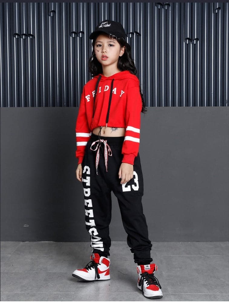 [VIP]Girl's Hip Hop Dance Hoodie Sweatshirt Sweatpants Jogger Tracksuit