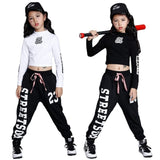[VIP]Girls' Hip Hop  Dance Squad Clothes Pullover Tops Sweatpants Clothing