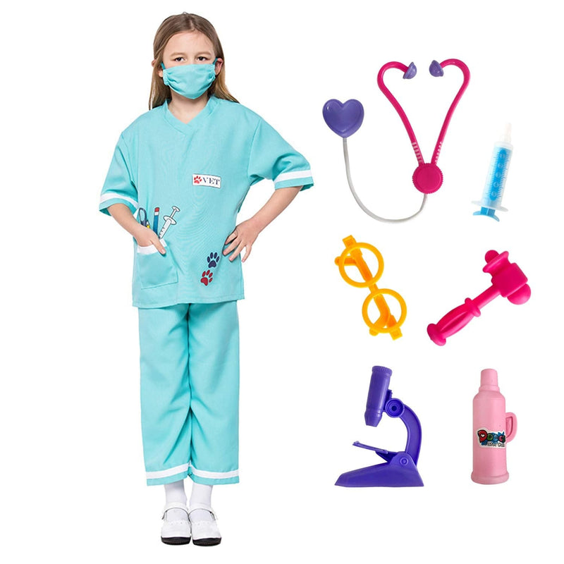 Unisex Cosplay Veterinarian Stage Dress Up Set Medical Kit