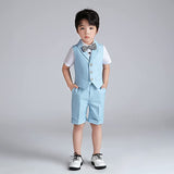 Boy's Business Party Performance Plaid Formal Suits
