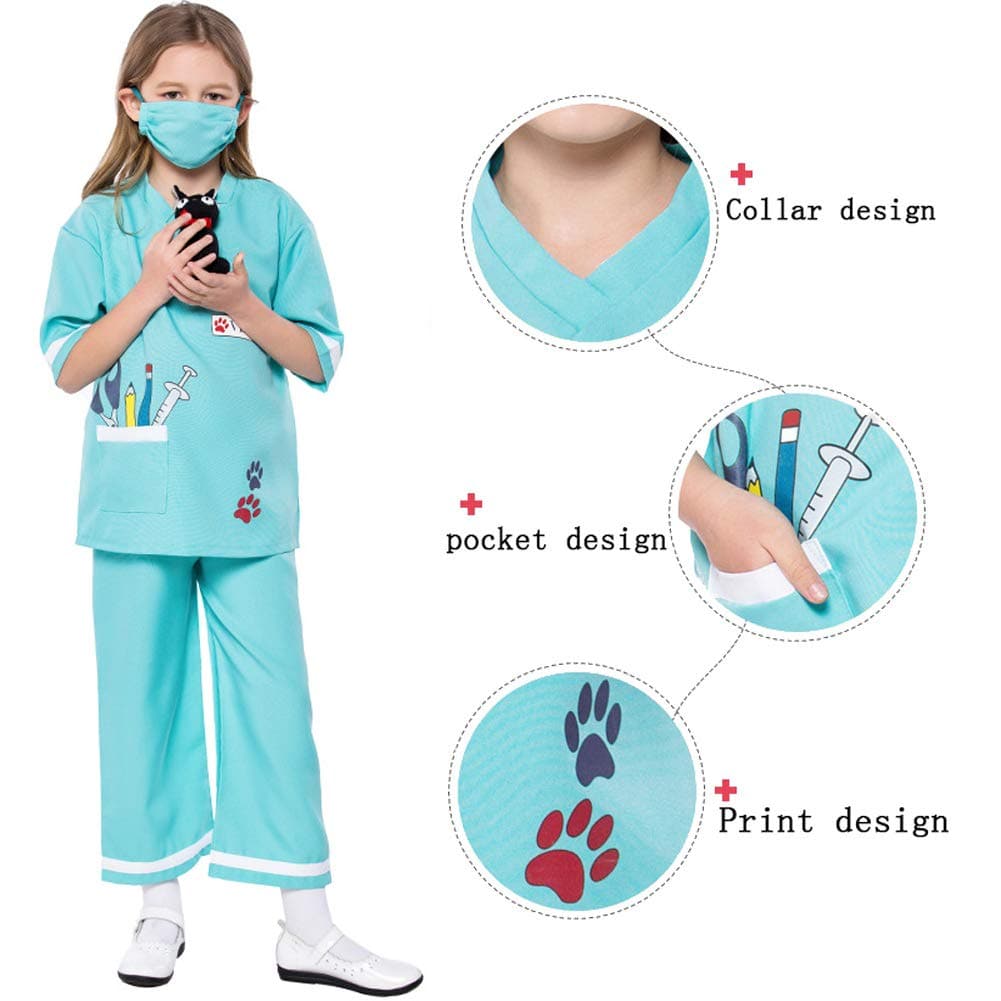 Unisex Cosplay Veterinarian Stage Dress Up Set Medical Kit