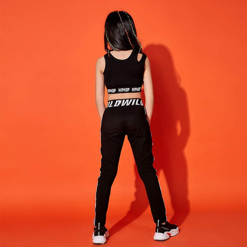 [VIP]Girls Hip Hop Athletic Cropped Tank Top and Legging Pants Tracksuits Set