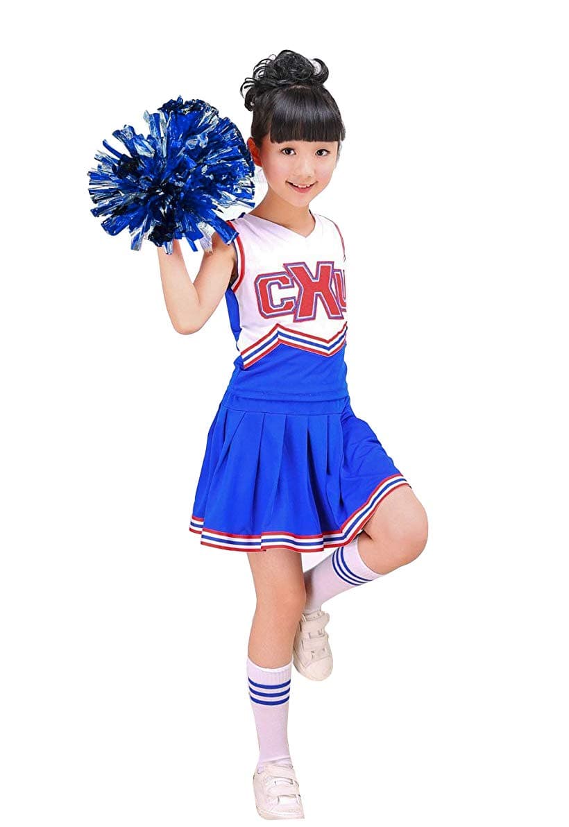 [VIP]Girl's Cheerleading sleeveless Top Skirt Stage Dress