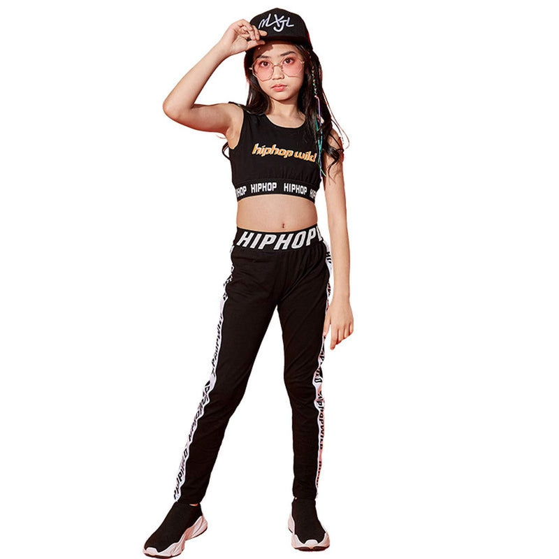 [VIP]Girls Hip Hop Athletic Cropped Tank Top and Legging Pants Tracksuits Set