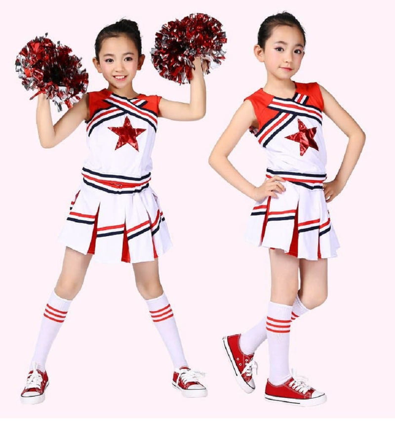  LOLANTA Girls Cheerleader Costumes Dresses Cheerleading Outfit  Cheer Uniform with Pom Poms(5-6, black) : Clothing, Shoes & Jewelry
