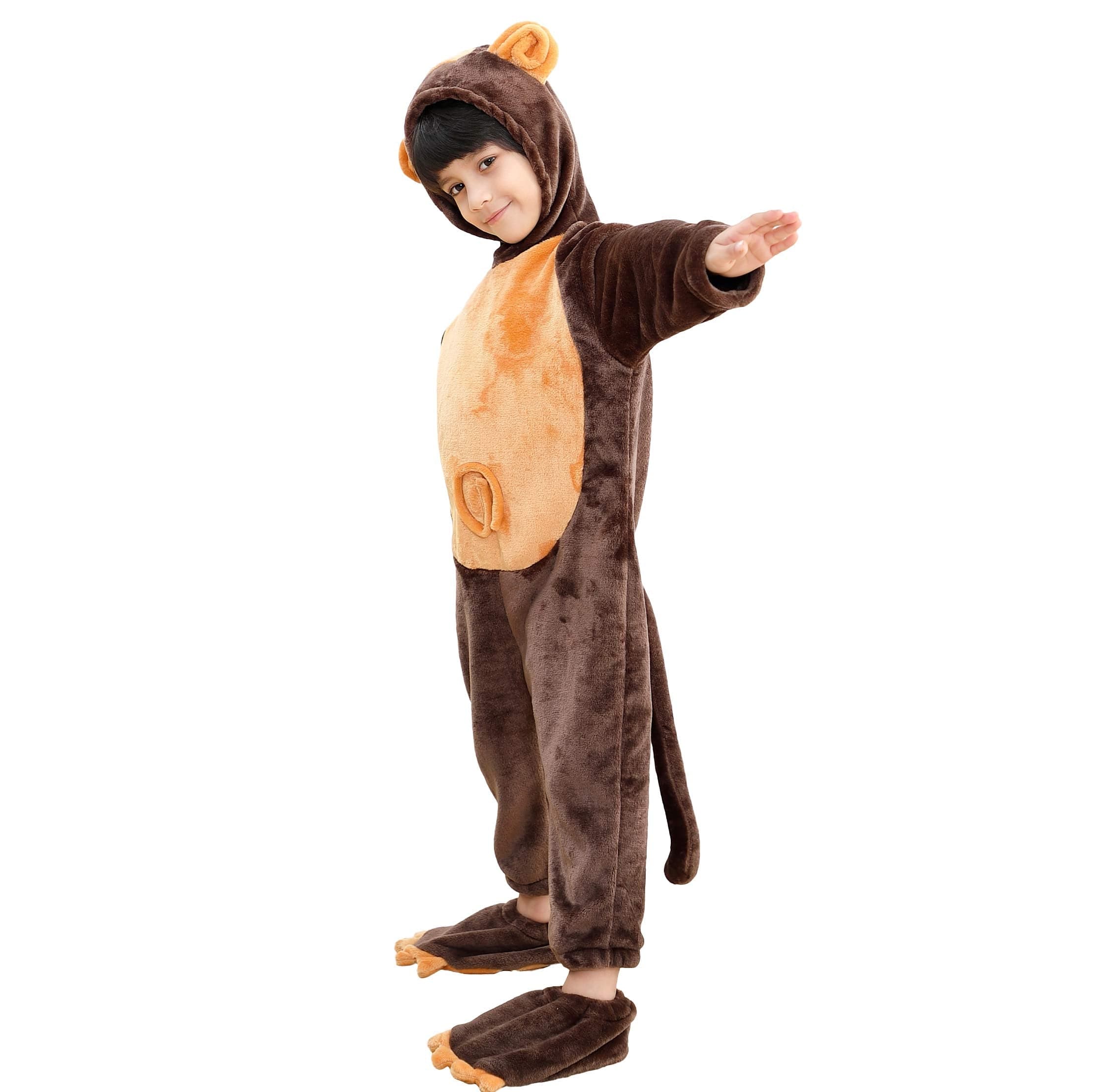 Kid's Toddler Monkey Animal Pajamas Onesie Soft Loungewear Halloween