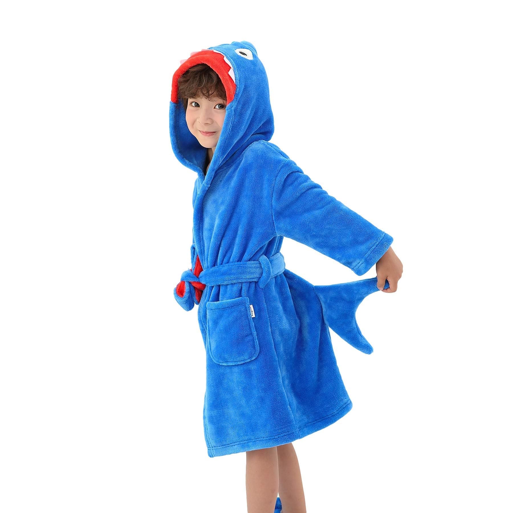 Unisex Kids Animal Hooded Bathrobe Soft Sleepwear Dressing Gift